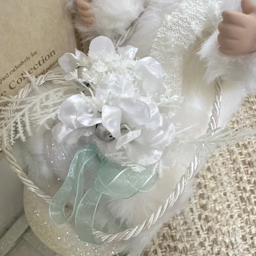 Heritage Signature Collection Winter Baby Porcelain Doll + Sleigh 8in MPN 80015